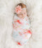 Baby Receiving Blanket Swaddle Blanket Infant Wrap with Matching Headband Beanie and