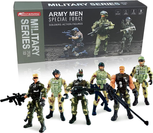 Army Men Soldiers Toy for Boys Age 4-7, Military Playset with Action Figures and Weapons