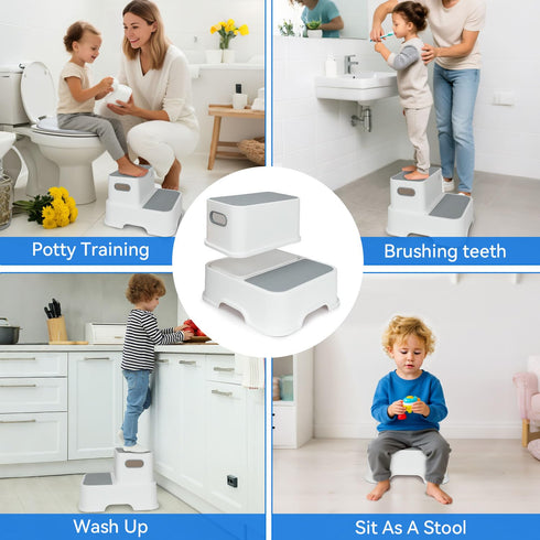 Rivermist Kids 5-in-1 Complete Potty Training Kit with Comfortable Toilet Seat, Non-Slip Step Stool, Interactive Reward