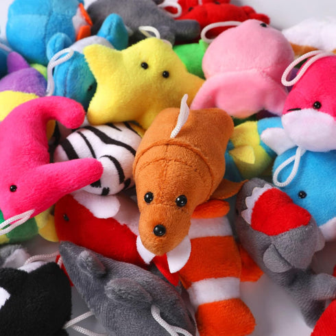 30 Pack Mini Ocean Animal Plush Toys, Cute Sea Creatures, Keychain Decoration for Kids