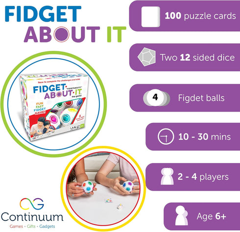 2-4 6 Continuum Games Fidget About It The Fast Paced Puzzle Dice Rolling Fidget Toy Board Game - Click the Orbs