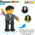 Picasso Toys 8 Piece Magnetic Action Figures Family Character Set for Building Block Tiles, Educational Kit