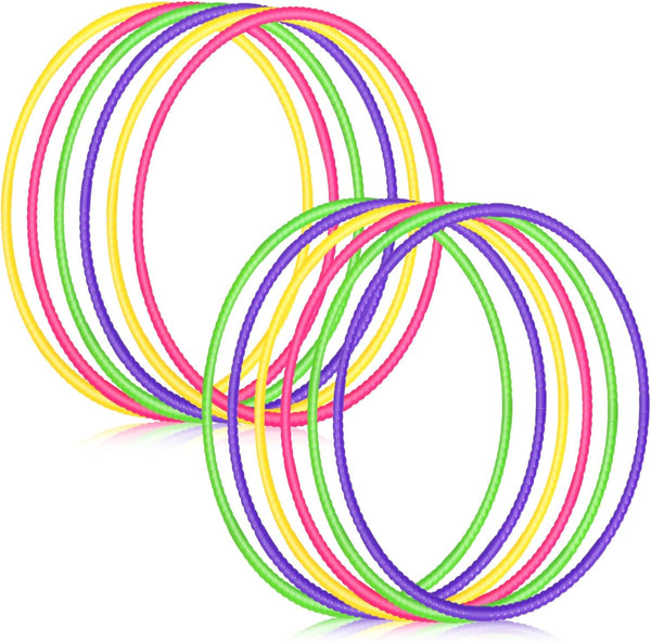 Sratte 12 Pcs Toy Hoop for Kids - Detachable Adjustable Colored Exercise Ring for Gymnastics and Dog Agility Equipment