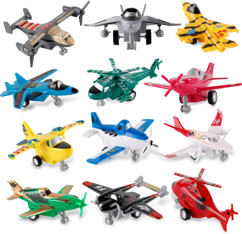 Liberty Imports Pull Back Airplanes Toys Vehicle Playset, Variety Pack of Helicopters,