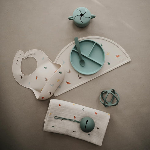 Mushie Muslin Baby Swaddle Blanket, 100% Organic Cotton (Dinosaurs)