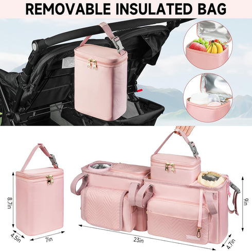 ZIOZERTT Gt2 V2,Double Double Stroller Caddy Compatible with Bob Duallie,Baby Jogger City Mini and Zoe Twin Stroller