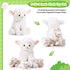Lenwen 5 Pcs Lamb Stuffed Animal Set, 14 Inch Mommy Lamb Plush with 4 Cute Babies for Nursery Decor
