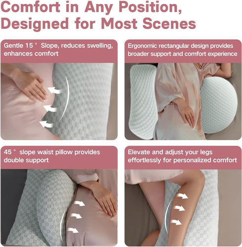 Pregnancy Pillow, SEEDNUR Full Body Maternity Pillow Support for Back, Legs, Belly, HIPS, Pregnancy Body Pillow