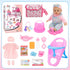 Set Playset 12" Stroller,2 Sets 3-7 deAO Baby Doll Stroller Baby Doll Accessories Pretend Play Toys with Baby