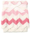 Baby Blanket Knitted Pink Chevron, Soft Toddler Nursery Crib Throw Blankets, Receiving Swaddle Blanket, Stroller Cover