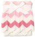 Baby Blanket Knitted Pink Chevron, Soft Toddler Nursery Crib Throw Blankets, Receiving Swaddle Blanket, Stroller Cover