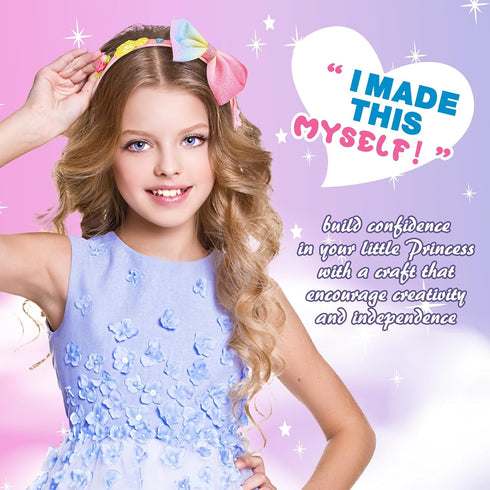 Girls Hair Accessories Headband Making Kit, 49 Pc Toys Gifts for 3-12 Years Old Girls, Arts and Craft Kits