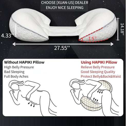 HAPIKI Pregnancy Pillows for Sleeping, U Shaped Full Body Pillow for Pregnancy Women,Maternity and Nursing Pillow