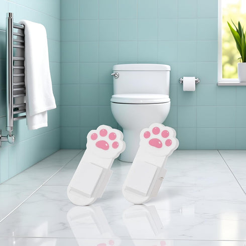 Juroicessry 2Pcs White Cute Toilet Seat Lifter Cartoon Lovely Cat Paw Toilet Lid Lifter Toilet Seat Handle Seat Cover