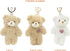 Zitokin 5" Inch Backpack Bear Plush Keychain Toys for Kids with Purple Heart Stuffed Teddy Plushie Purse Pendant Gift