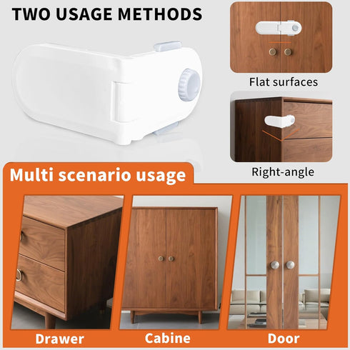 Locks2-Pack) Child Proof Cabinet Baby proofing Cabinet Drawer Door Latches Child Safety Locks no Tools Need or Drill