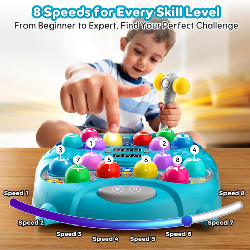 Noltola 3-12 2 Hammers, 3 3 4 5 6+ Whack Mole Game for Kids, Idea Gift for Year Old Boys and Girls, Interactive