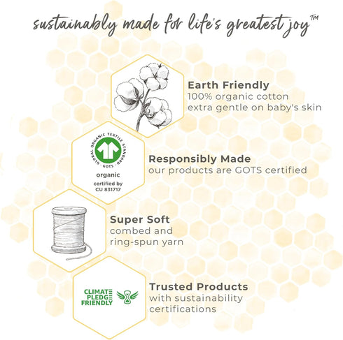 100% Burt's Bees Baby Infant Washcloths, Organic Cotton, Soft and Super Absorbent Knit Terry & Woven Terry Wash Cloth