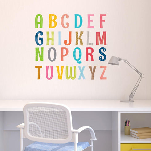 DECOWALL DS8-1701A Uppercase Alphabet ABC Letter Kids Wall Stickers - Peel and Stick Removable Wall Decals