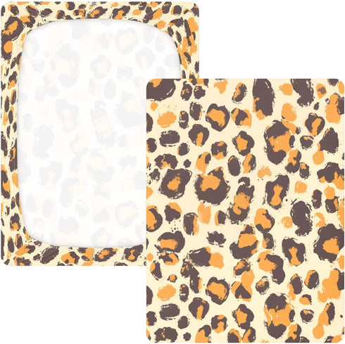 Bseiialft 52 28 Abstract Leopard Print Crib Sheets for Boys Girls Soft and Breathable Cotton Baby Sheets for Standard