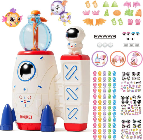 Magical Toy DIY Rocket Balloon Craft Kit for Kids, Creative Sticker Maker