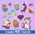 Yrinfay 89PC 46 12 DIY Unicorn Shrinking Plastic Art Kit - Pre-Cut Shapes, Markers & Accessories - Make Charms