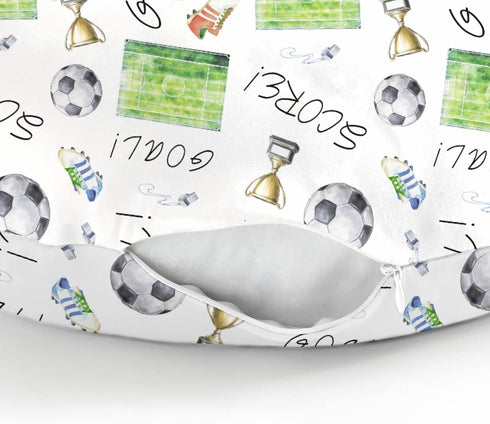 Watercolor Soccer Game Baby Nursing Pillow Covers for Boy Girl Fun Soccer Lovers Nursing Pillow Slipcovers
