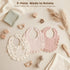 100% 0-36 3-Pack Konssy Muslin Baby Bibs for Girls Soft Cotton Drool Bibs, Ruffle Trim for Newborns & Toddlers Months
