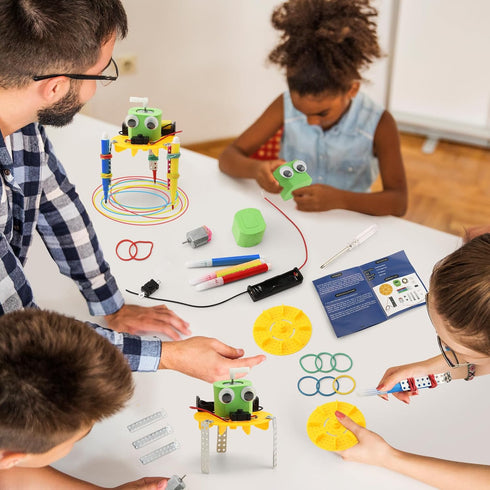 8-12: 4-Pack Bulk STEM Craft Kits for Kids Doodling Robot Building Kits, Classroom Activities & Science Experiments