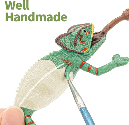 6PCS Large Lizard Figurines Rainforest Animal Toys, Realistic Plastic Reptile Animal Figurines, Includes Bearded