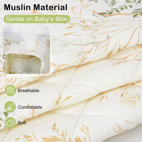 SheSeek 2 Pack 33" 17" Muslin Bassinet Sheets Waterproof Baby Bassinet Mattress Sheets Thickened Ultra Soft Fitted Crib