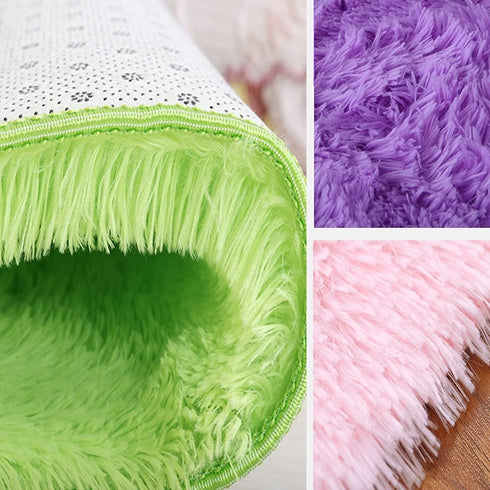 Ultra Soft Indoor Modern Square Area Rug, Fluffy Non-Slip Floor Carpet 1.3 * 1.3ft for Living Room or Nursery