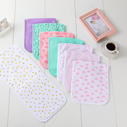 Burp Cloths for Baby Girls, Organic Cotton Large Extra Absorbent Soft Burping Rags, 8 Pack for Newborns