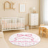 Naseagleeye Personalized Baby Rug with Name Custom Pink Bow Round Nursery Rug, Soft Baby Crawling Play Mat for Girls
