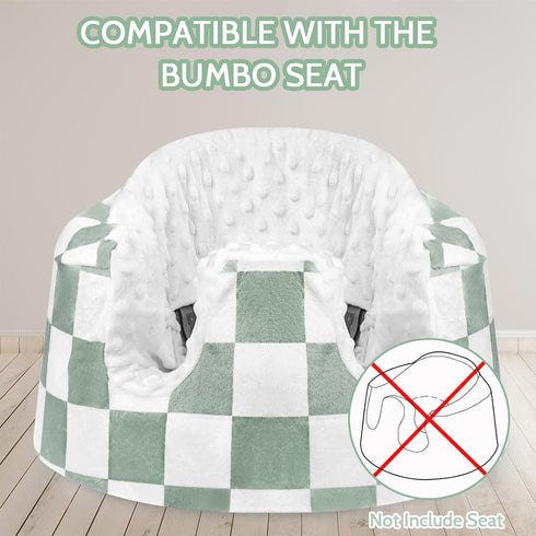 Green Checkered Nursing Pillow Cover & Bumbo Seat Protector