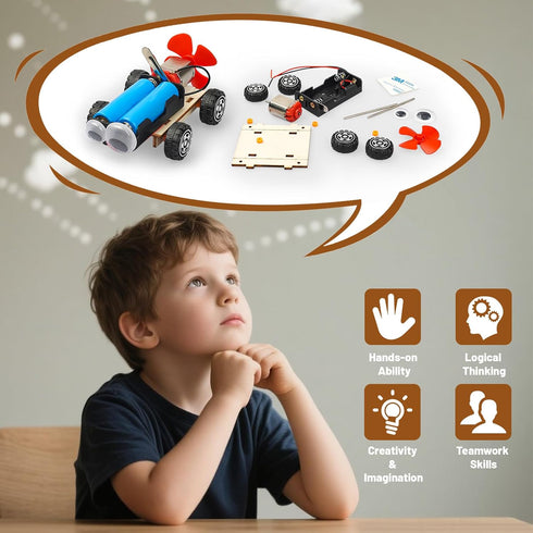 8-12, 6 Set 8-10 9-12, 8 9 10 12 13 STEM Science Kits for Kids Age Wind-Powered Cars Science Experiments Wood Building