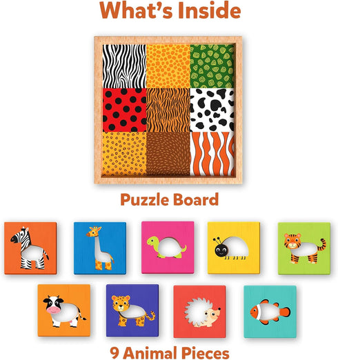 Skillmatics Animal Pattern Puzzle Set, Educational Wooden Toy for Toddlers, Matching Game for Ages 18 Months+