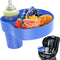 Kids Car Seat Tray, Travel Snack Tray with Cup Holder for Toddler, Stroller Must Haves - Blue