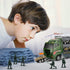 26 Set(2 1), Pcs Military Truck with Soldier Men in Mini Die-cast Battle Car in Carrier Truck, Army Toy Double Side