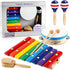 LOOIKOOS Kids Musical Instruments Montessori Wooden Toys for Toddlers,Percussion Instruments Set for