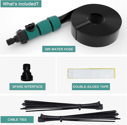 Bobor Trampoline Sprinkler for Kids, Outdoor Backyard Water Park Fun Summer Water Sprinkler Toys (Black, 39ft)