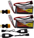 Blomiky 2 Pack 11.1V 1500mAh 35C Lipo Battery with T Plug for RC