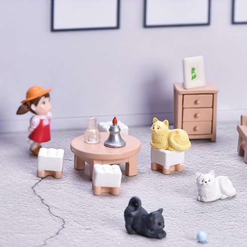 23 Pieces Dollhouse Mini Furniture Decoration Set, DIY Accessories for Baby Children Girls