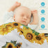 CusCosCes Ships Next Day, Personalized Baby Blanket Custom Baby Blanket for Girls Boys Sunflower Baby Name Blanket