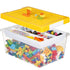loobuu Plastic Storage Bins with Lids, Stackable Arts Crafts Organizer Box with Removable Tray, Toy Chest for Bricks,