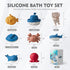 8Pcs Set MarcZero Ocean Silicone Bath Toys for Toddlers Kids Babies,Bathtub Water Toys,Soft Squeezable Easy-Grip Pool