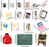 SOTOGO 34 Pieces Doll House School Supplies Mini School Accessories Dollhouse Toy Home Miniature Model DIY Doll Accessories