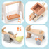 Set 3-6 HAPGFS Wooden Doll House Furniture and Accessories Outdoor Play for Kids- Includes Slide, Swing, BBQ Grill