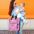 Jihqo Backpack 10L Diaper Bag Pink Polka Dots Bows Travel Diaper Bags for Women, Functional Baby Changing Bag