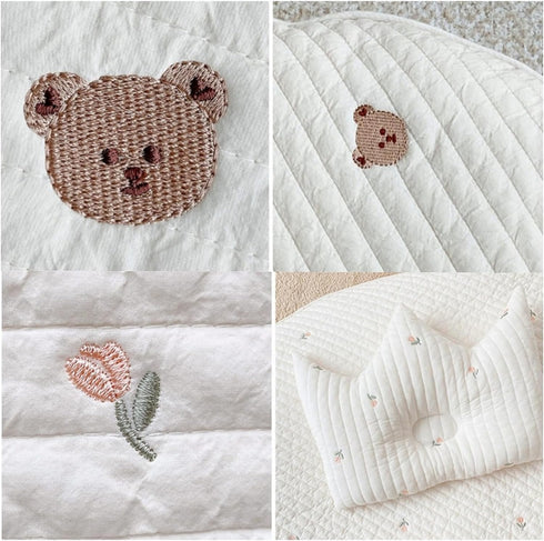 Jackcsale Baby Play Mat for Infant Toddler - Round Cotton Detachable Washable Crawling Area Rug - Floor Playmats Carpet